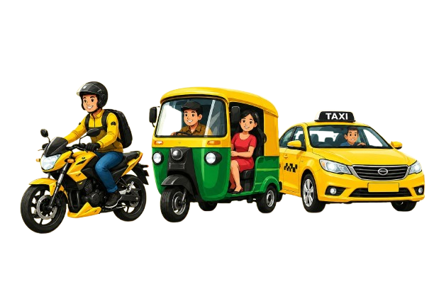 Book a bike, auto or taxi ride